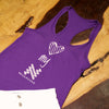 Purple fitted tank shown Love my Neugroove, inside a gentle reminder to "be thoughtful" is displayed across your chest.