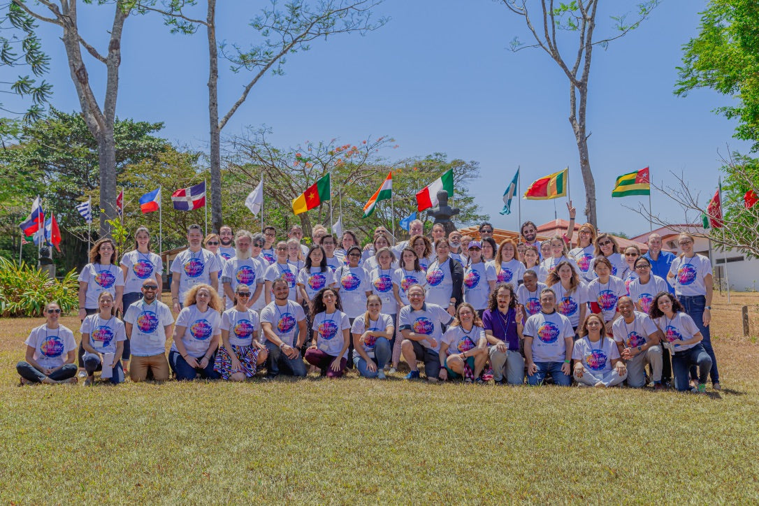 Gross Global Happiness event in 2020. Beth Wuller is in the middle of this photo with other teachers. 